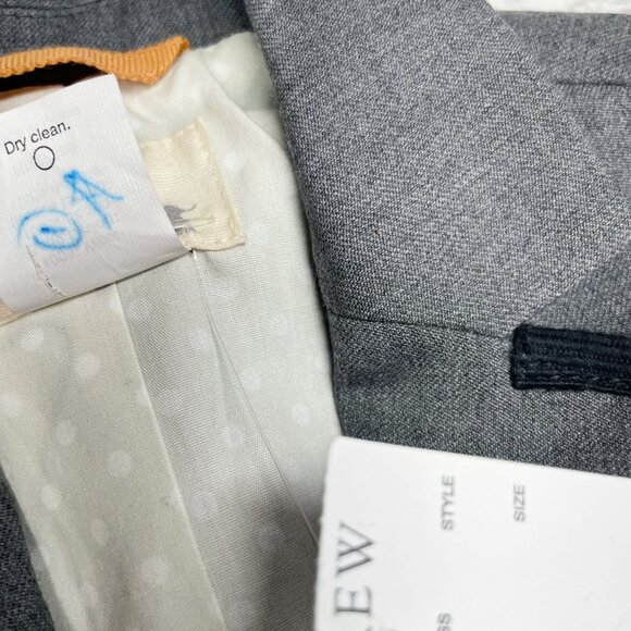 NEW Crewcuts Girls 4/5 Schoolboy Blazer Gray Wool Ivory Cotton Lined Black Trim - Picture 6 of 6